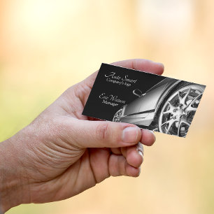 Tarjeta De Visita Elegante Automóvil Profesional Negro