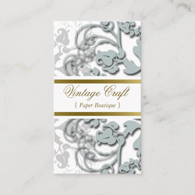 Tarjeta De Visita Elegante azul oscuro del Flourish floral del (Anverso)