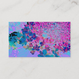 Tarjeta De Visita Elegante azul oscuro e hidrangea recta magenta