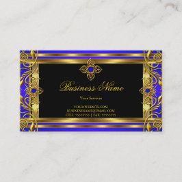 Tarjeta De Visita Elegante azul real oro