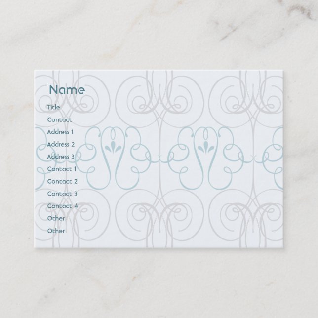 Tarjeta De Visita Elegante azul - rechoncho (Anverso)