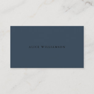 Tarjeta De Visita Elegante Azul Teal Oscuro Negro Minimalista Clásic