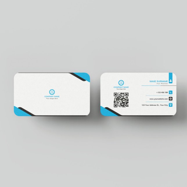 Tarjeta De Visita Elegante azul y blanco (Subido por el creador)
