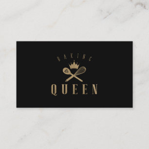 Tarjeta De Visita Elegante Baking Queen Bakers Whisk & Spoon Crown