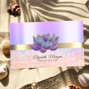 Tarjeta De Visita Elegante Banda Bokeh Gold,Purpurina Lotus