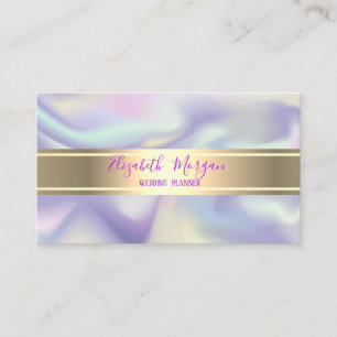 Tarjeta De Visita Elegante banda de oro holográfica moderna