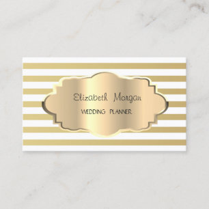 Tarjeta De Visita Elegante banda dorada moderna, marco dorado