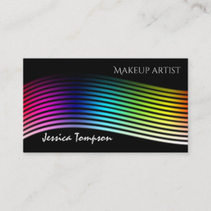 Tarjeta De Visita Elegante banda holográfica de arco iris moderna