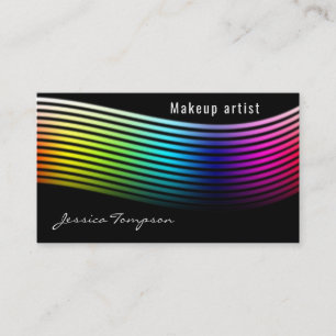 Tarjeta De Visita Elegante banda holográfica de arco iris moderna