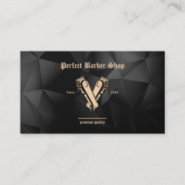 Tarjeta De Visita Elegante Barber Shop Profesional de Clippers Vinta