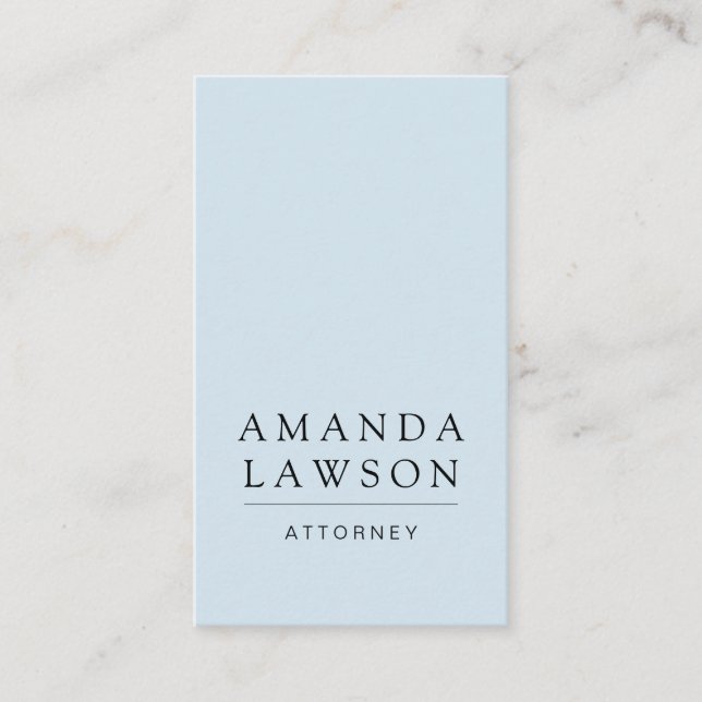 Tarjeta De Visita Elegante Bebé Simple Azul (Anverso)