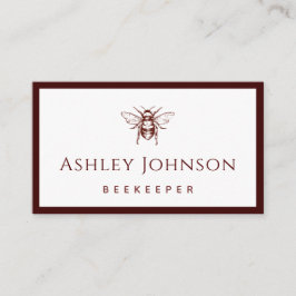 Tarjeta De Visita Elegante Bee beekeeper Honeycomb