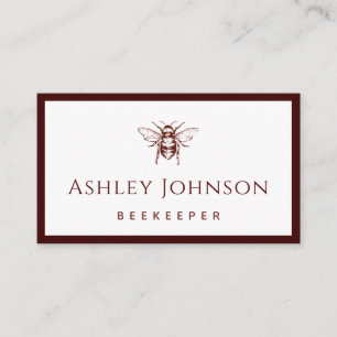 Tarjeta De Visita Elegante Bee beekeeper Honeycomb