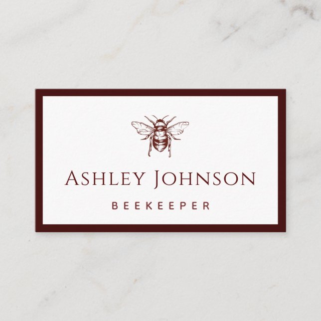 Tarjeta De Visita Elegante Bee beekeeper Honeycomb (Anverso)