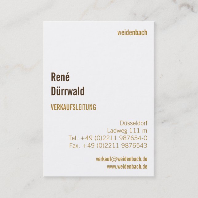 Tarjeta De Visita Elegante beige (Anverso)