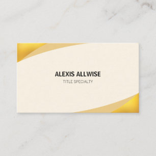 Tarjeta De Visita Elegante beige crema y dorado