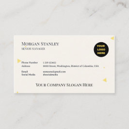 Tarjeta De Visita Elegante beige dorado embossado minimalista