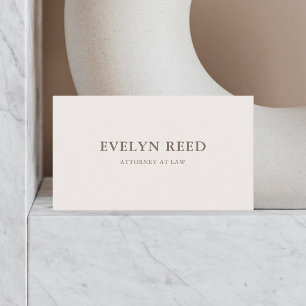 Tarjeta De Visita Elegante beige suave y simple Minimalista