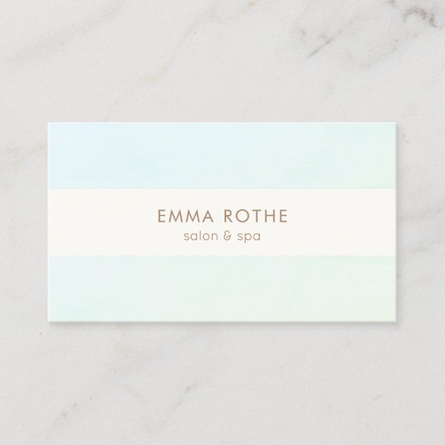 Tarjeta De Visita Elegante Belleza De Ombre Verde Aqua Moderno (Anverso)