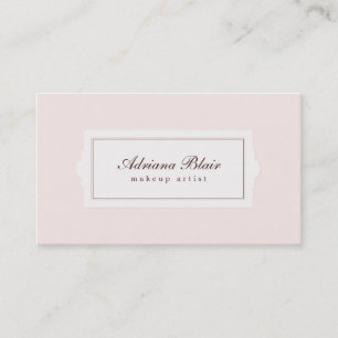 Tarjeta De Visita Elegante Belleza Estilo Plaque Rosa Ligero