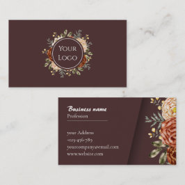 Tarjeta De Visita Elegante Belleza Floral de Acuarela y Eventos
