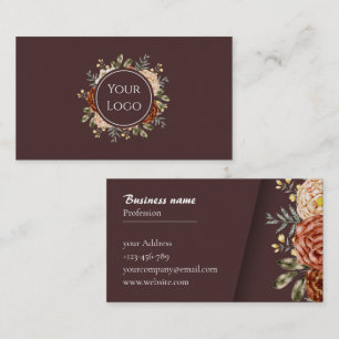 Tarjeta De Visita Elegante Belleza Floral de Acuarela y Eventos