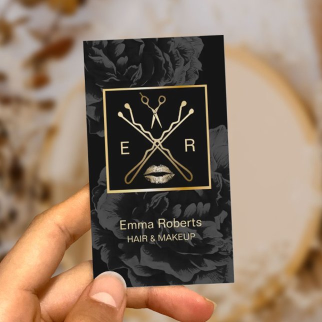 Tarjeta De Visita Elegante Belleza Floral Oscura Elegante (Subido por el creador)