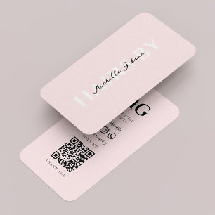 Tarjeta De Visita Elegante belleza minimalista profesional de cabell