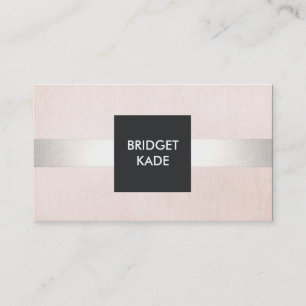 Tarjeta De Visita Elegante Belleza Moderna Plata Ropa Pálida Rosa