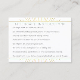Tarjeta De Visita Elegante Belleza Oro Sunburst Lash Aftercare