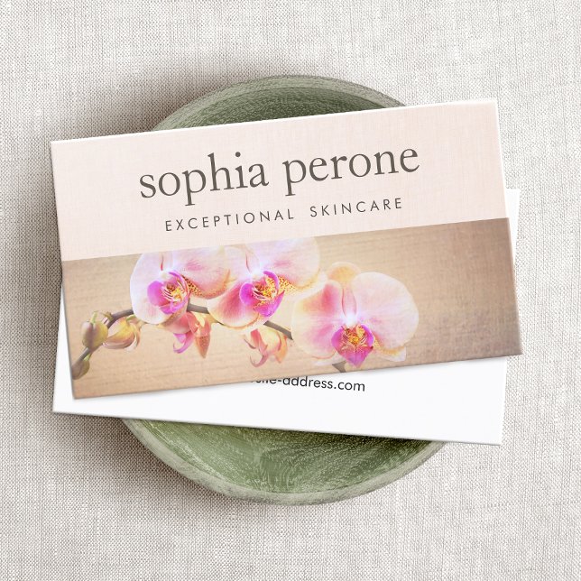 Tarjeta De Visita Elegante Belleza Orquídea Rosa (Subido por el creador)