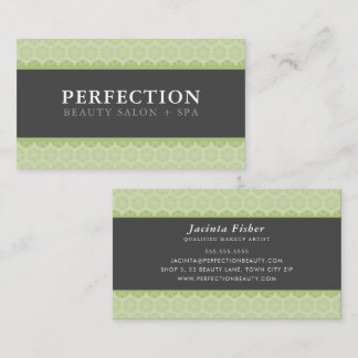 Tarjeta De Visita ELEGANTE BELLEZA patrón de bonito verde claro