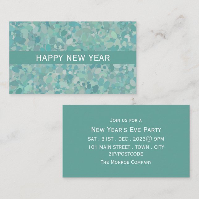 Tarjeta De Visita Elegante billete Fiesta de Año Nuevo con Punto de  (Anverso / Reverso)