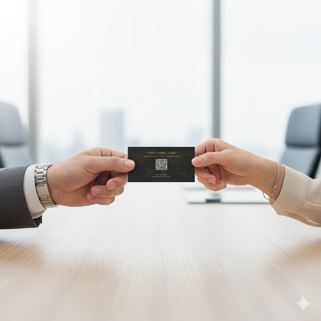 Tarjeta De Visita Elegante Black and Gold Luxe Professional (Subido por el creador)