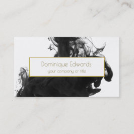 Tarjeta De Visita Elegante Black Ink Personalizado Gold Profesional