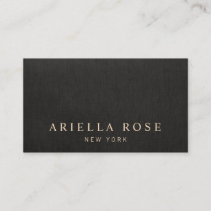 Tarjeta De Visita Elegante Black Linen Lux Profesional