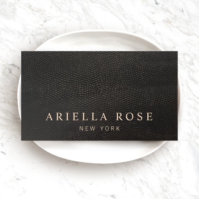 Tarjeta De Visita Elegante Black Lizard Skin Lux Profesional (Subido por el creador)