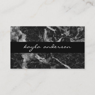 Tarjeta De Visita Elegante Black Marble Abstract Professional