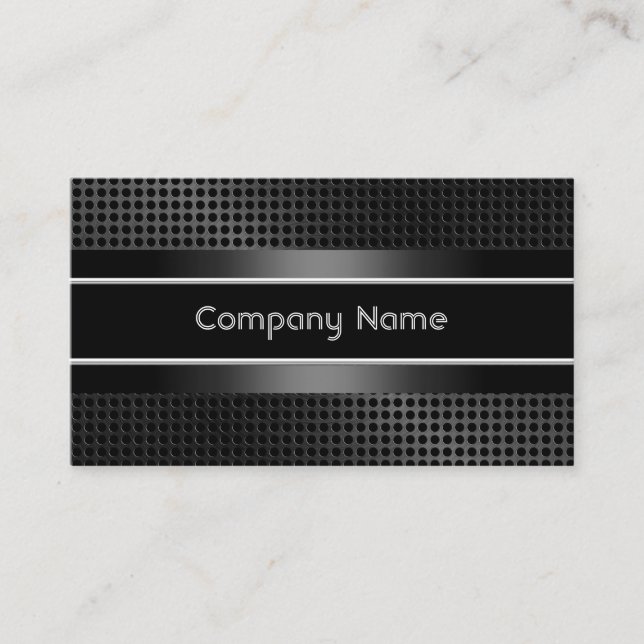 Tarjeta De Visita Elegante Black Metalizado look Business Card Compa (Anverso)
