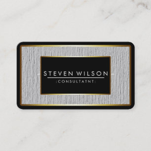 Tarjeta De Visita Elegante Black Profesional Moderno Plain Gold