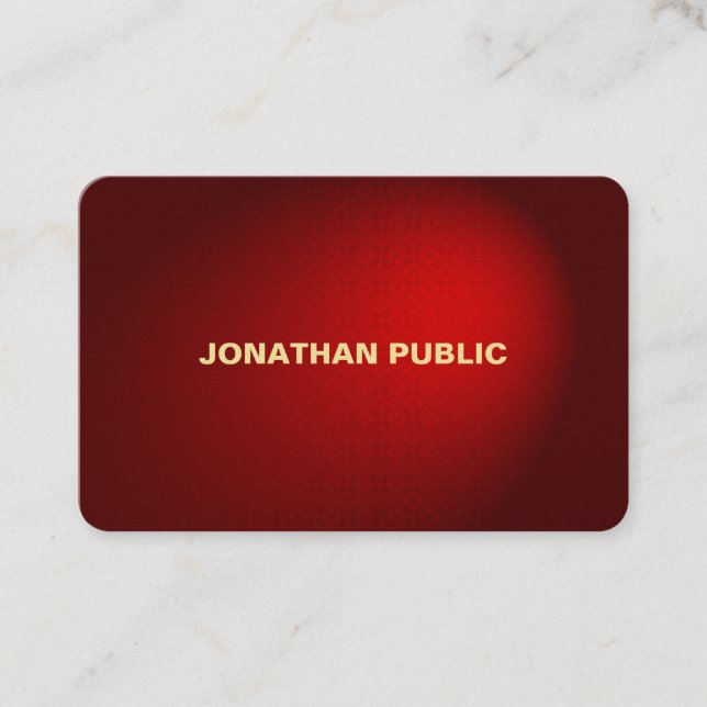 Tarjeta De Visita Elegante Black Red Damask Premium Professional (Anverso)