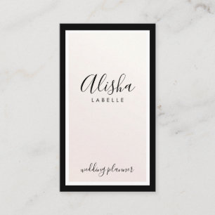 Tarjeta De Visita Elegante Black & Rubor Pink Pearl