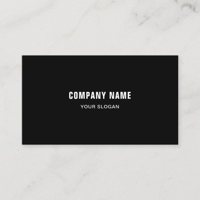 Tarjeta De Visita Elegante Black White Simple Company Profesional (Anverso)