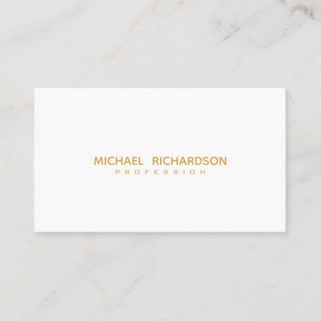 Tarjeta De Visita Elegante blanco dorado (Anverso)