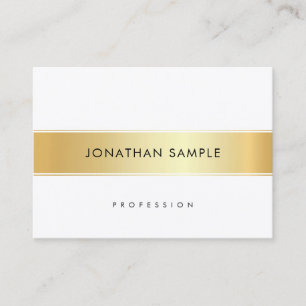 Tarjeta De Visita Elegante blanco dorado personalizado profesional