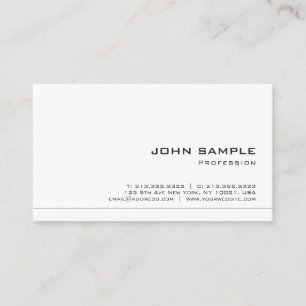 Tarjeta De Visita Elegante blanco elegante profesional de moda Sleek