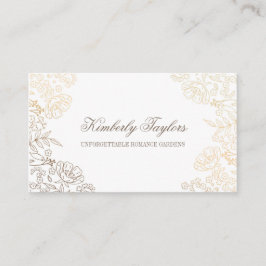 Tarjeta De Visita Elegante blanco floral del vintage del efecto del