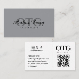 Tarjeta De Visita Elegante blanco grisáceo profesional y moderno