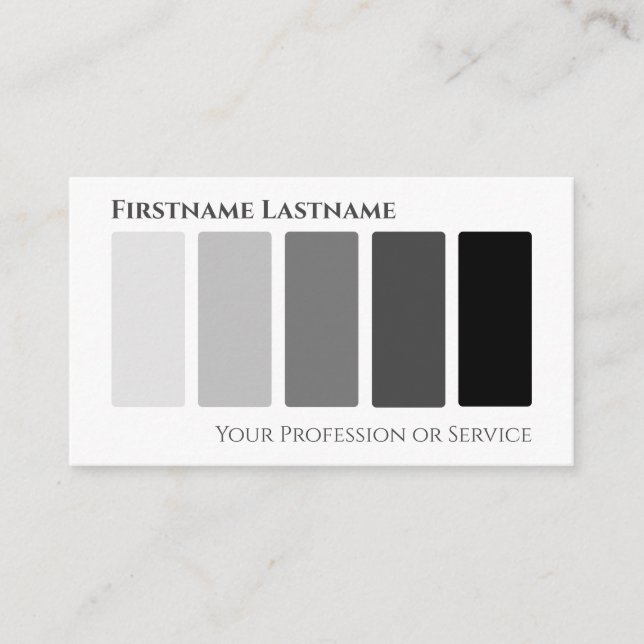 Tarjeta De Visita Elegante blanco negro abstracto formas modernas QR (Anverso)