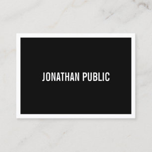 Tarjeta De Visita Elegante Blanco Negro Moderno Minimalista Moderno
